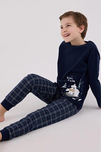 Arnetta Boy's Navy Blue Pajama Set