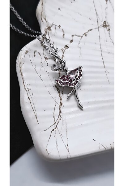 Serenity قلادة راقصة الباليه الراقصة من الأحجار الكريمة الملونة