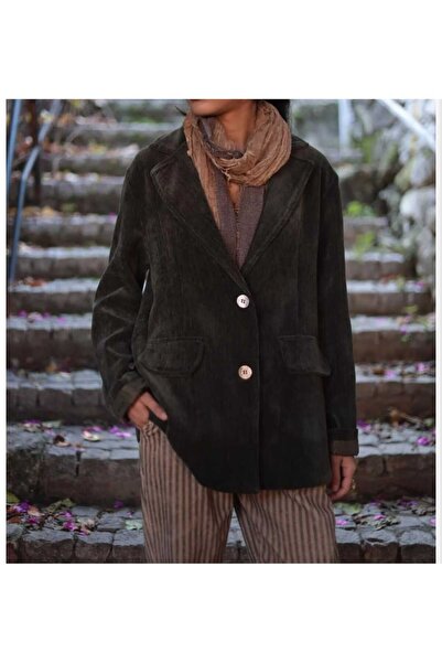 Özgürbutik Relaxed Fit Velvet Blazer Jacket