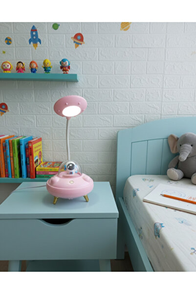 Home Ufo Astronot Tasarımlı 2 Fonksiyonlu Masa Ve Gece Lambası Kablosuz-Şarj ...