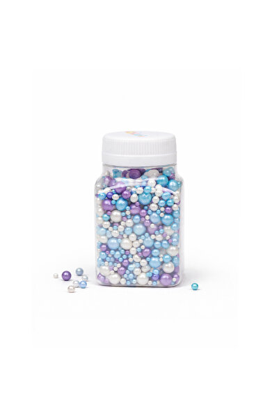 Kidzia Dekoratif Boncuk Şeker No:04 Mavi Mor Beyaz Mix 80g Şişe