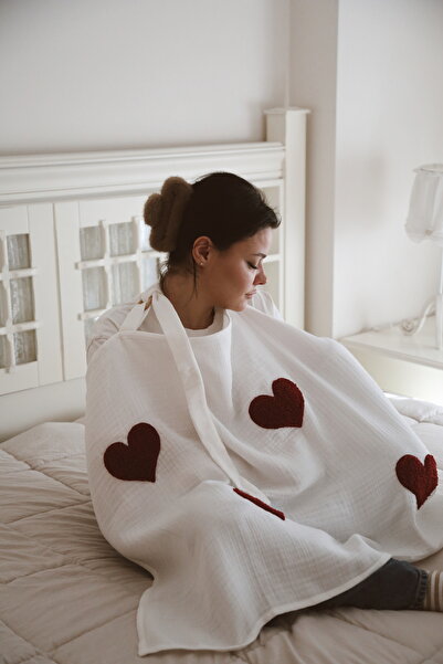 dery baby TAŞIMAK SİHİRDİR Dery Baby Four-Layer Muslin Teddy Red Heart Breast...