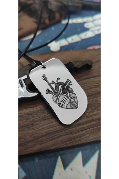 luffy design قلادة على شكل آلة موسيقية على شكل قلب بتصميم خاص منقوشة بالليزر ...