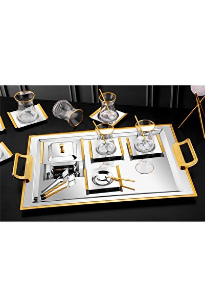 Tiamo Mios 40 Parça Gold Çay Seti – Lüks ve Şık Çay Sunum Takımı