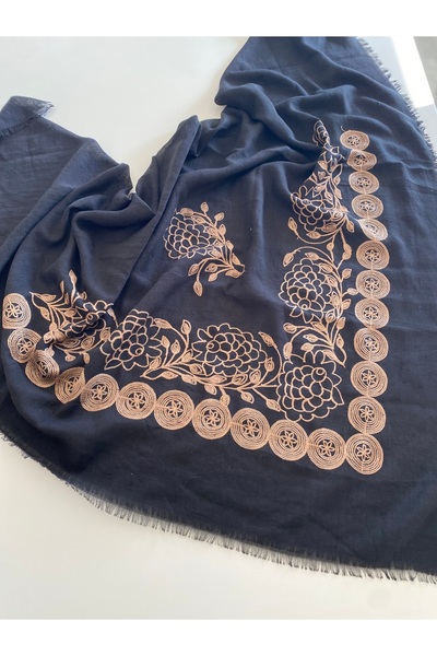 Bohemian 120 X 120 Black Large Size Organic Cotton Scarf