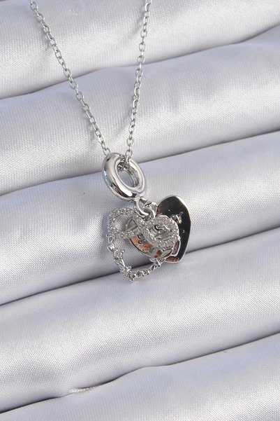 shopwave 316L Steel Silver Rk Zircon Stone Infinity Figure Charm Model Women'...