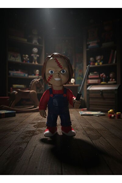 3D FormCraft Chucky Korku Temalı Bıçaklı Bebek Figürü – PLA 3D Baskı Dekorati...