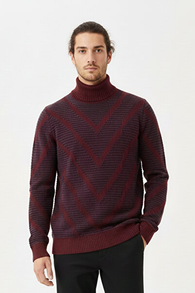 Pulltonic Men's Half Turtleneck Blocky Sweater