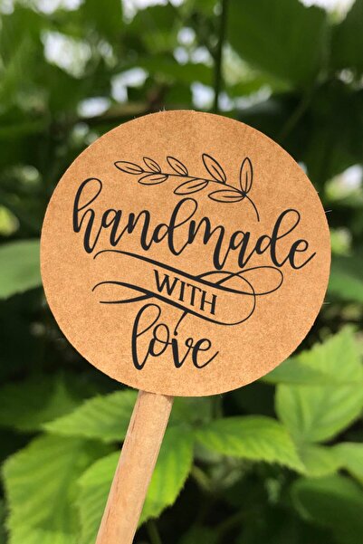 Dekorden Kraft Sticker, 48 Pieces Hand Made With Love Labels