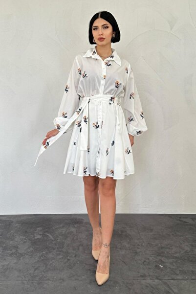 BY BASAK collection Rochie cu brodat de muștar -COLECȚIE