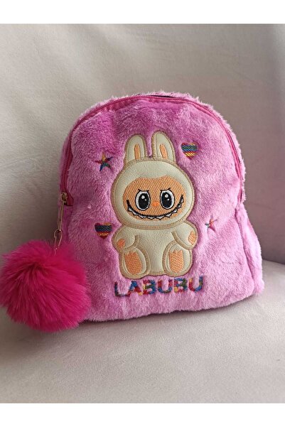 elaa aksesuar حقيبة ظهر للأطفال من القطيفة منقوشة من لابوبو