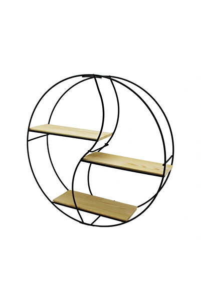 shopwave Symbol - Round 3-Ply Metal Decorative Wall Shelf 60 X 14 X 60 cm (5047)