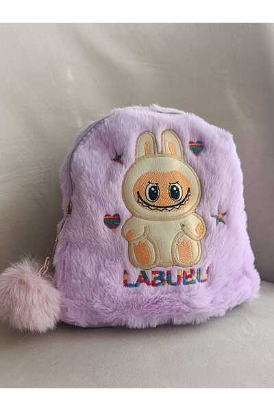 elaa aksesuar حقيبة ظهر للأطفال من القطيفة منقوشة من لابوبو