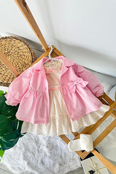 Minigimin Cicileri Miniğimin Cicileri Trench Bow Detail Dress Girls' Baby 3-P...
