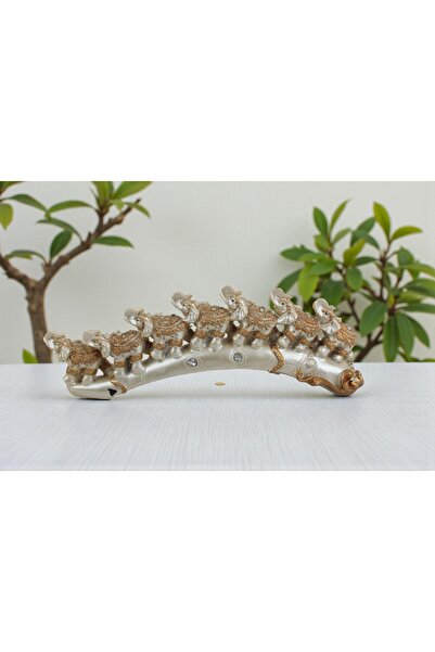 e-life shop Lüks Aynalı Motifli Feng Shui 7’li Şans Bereket Fil Biblo Seti 26...