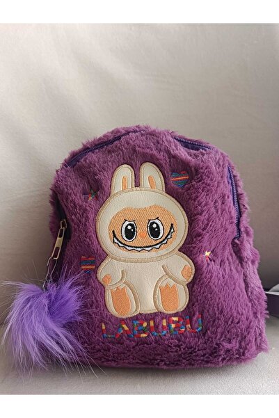 elaa aksesuar حقيبة ظهر للأطفال من القطيفة منقوشة من لابوبو