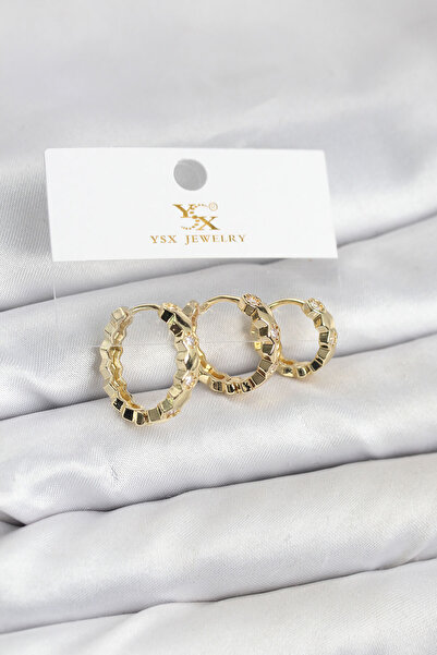 norsary Brass Gold Color Zircon Stone Honeycomb Ring Model Ysx Trio Earring Set