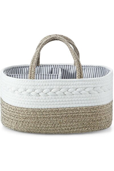 Generic سلة تخزين محمولة لغرفة الأطفال، منظم حفاضات الأطفال