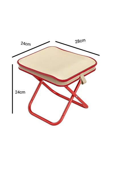 Flippy Scaun Pliabil pentru Adulti, Flippy, pentru Camping, pescuit, Rosu-Bej