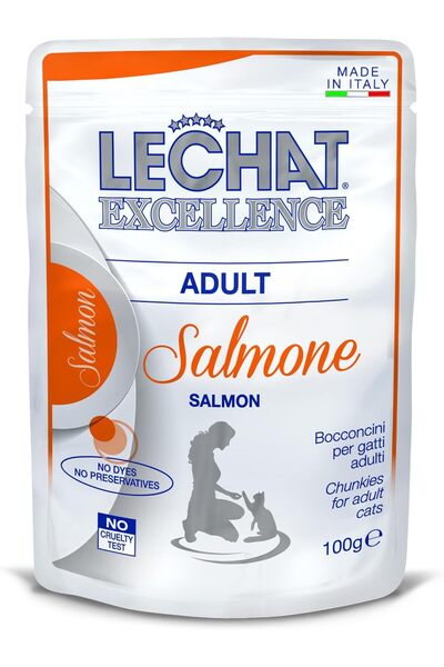 LECHAT Excellence by Monge | Adult Cat Wet Food | with Tasty Salmon Chunkies ...