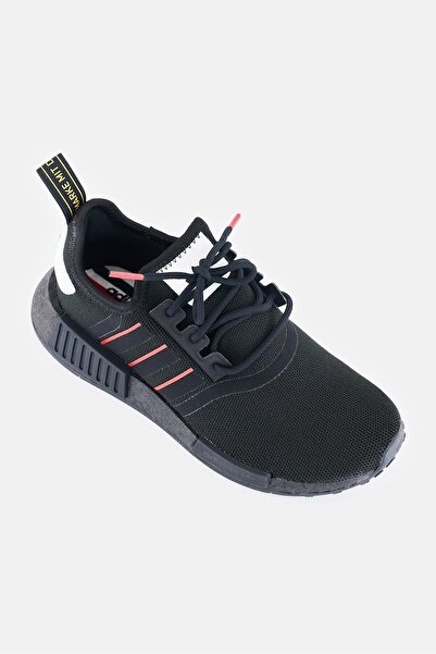 adidas حذاء رياضي للأطفال الأولاد من طراز NMD R1 برباط، أسود