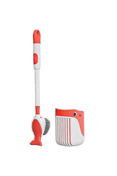 Flippy Toilet Brush, Flippy, with Wall Mount, 2 Types of Brushes, Whale Patte...