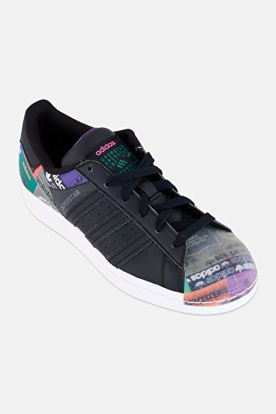 adidas Kids Boy Superstar Lace up Outdoor Shoes, Black