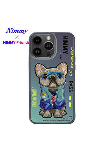 Nimmy حافظة هاتف آيفون 14 برو دوج سيريز باللون الأخضر مع تفاصيل مطرزة