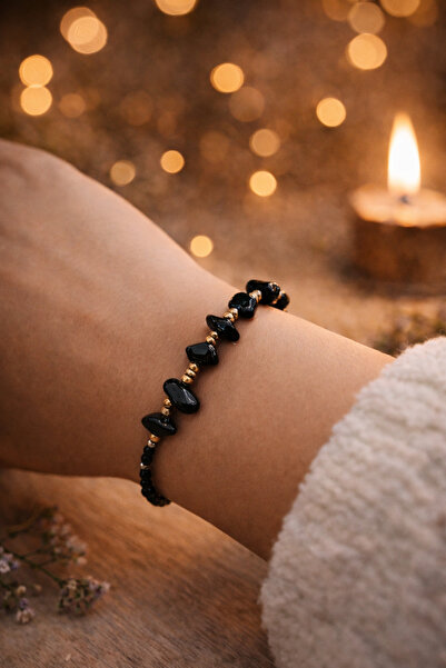 seymenbıçakçılık Natural Onyx Stone Bracelet – Handmade Adjustable Drawstring...