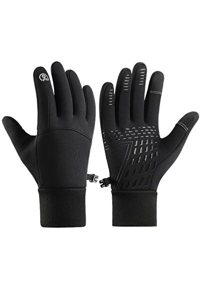 Hipolar Manusi de Toamna Iarna, Negru, Impermeabil, Ecran Tactil