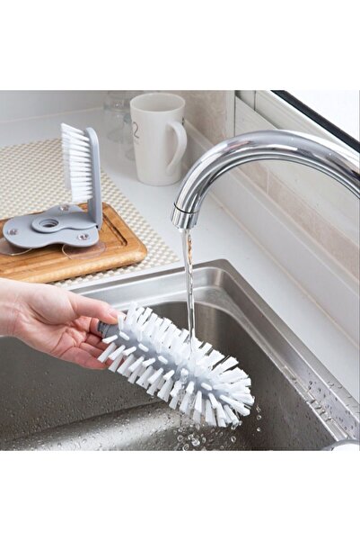 Flippy Glass Cleaning Brush, with Suction Cup, Flippy, Gray