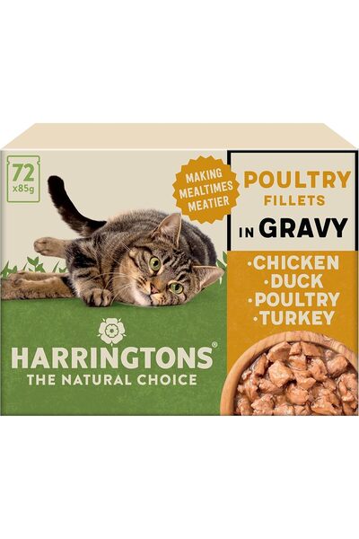 Harringtons Complete Wet Pouch Grain Free Hypoallergenic Adult Cat Food Poult...
