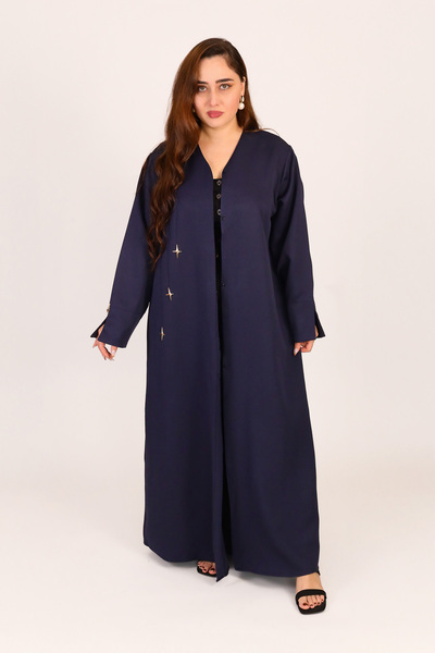 LINELLE Blue Abaya Women – Star Ornament Detailing