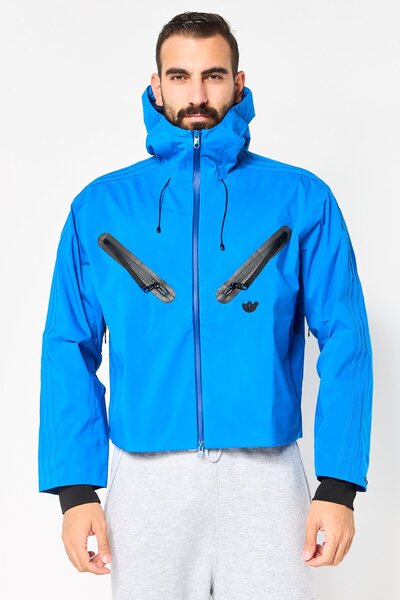 adidas Men Sportswear Fit Long Sleeve Outdoor Hooded Jacket, Blue