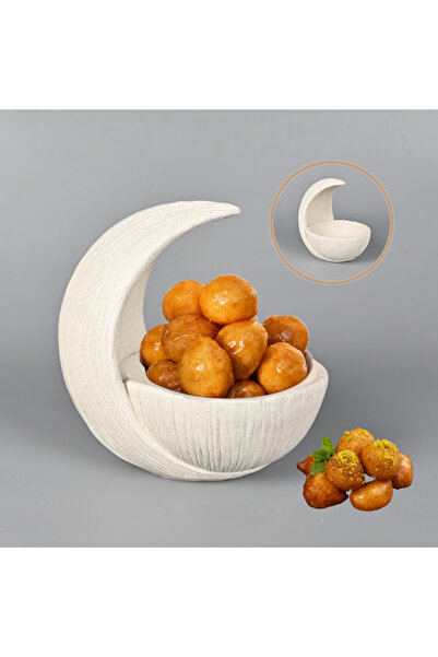 Generic Ramadan Serving Plate with Crescent Design – 25 cm