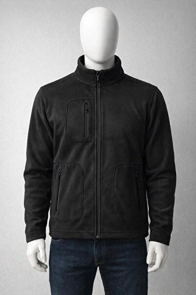 karaoğlu Erkek polar siyah renk fermuarlı