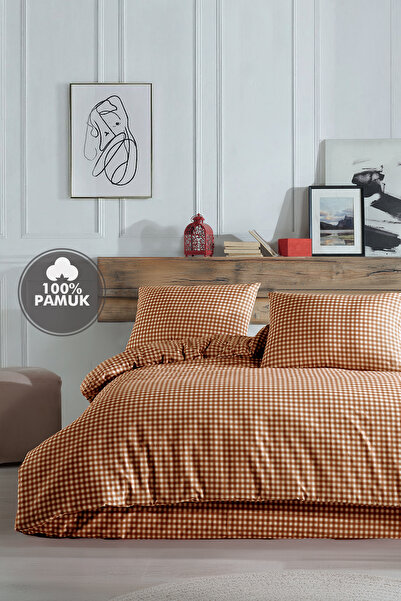 Simple Deco Mini kvadratni smeđi set navlaka za poplun od 100% pamuka, veće v...