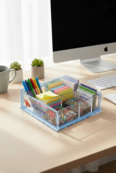 Disney Zootropolis Lisanslı Masa Üstü Dört Bölmeli Saklama Kutusu