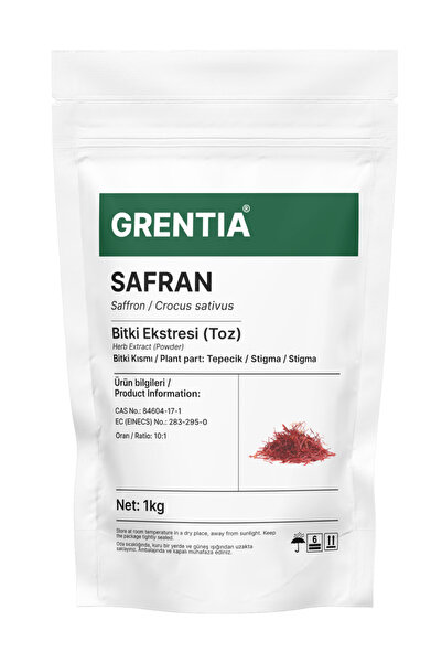 Grentia SAFRAN Toz Ekstresi / Toz Ekstraktı 1 kg - Crocus sativus