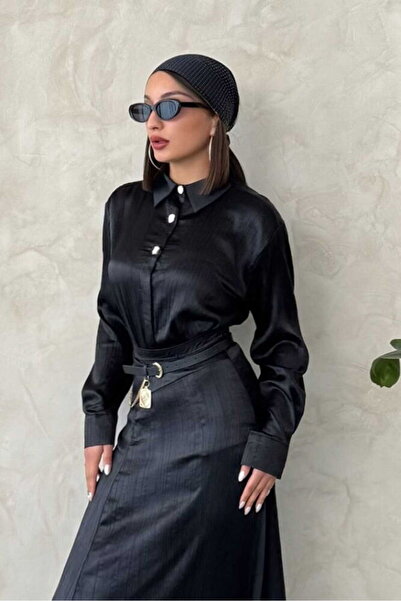 H1 Style Quality Crinkle Satin Shirt