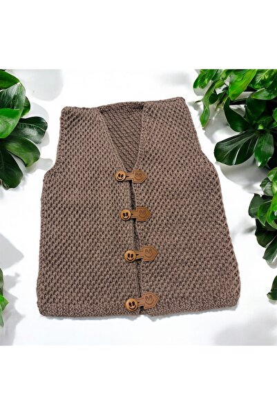 Miratasarımatölyesi El örgüsü organik bebek yeleği 0-1 yaş