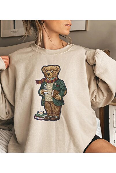 Jose Clothing Teddy Bear Printed Organic Cotton Sweatshirt