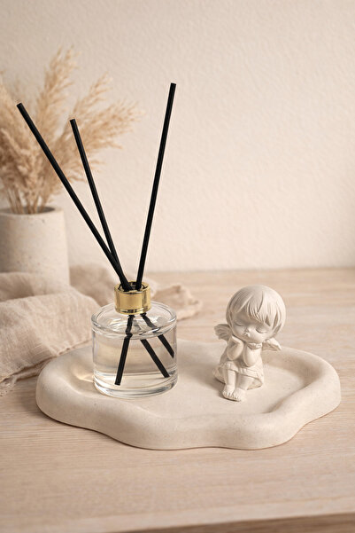 Sisay Home Dekoratif Melek Figürlü Mango Esanslı Oda Kokusu Seti | Tepsi Üzer...