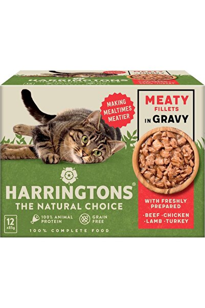 Harringtons طعام قطط بالغة كامل رطب، خالٍ من الحبوب، مضاد للحساسية، غني باللح...