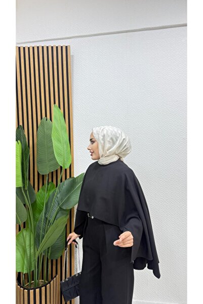 moda crn Klasik Kesim Pelerin Detaylı Tulum