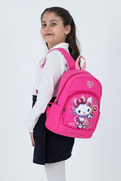 Probag Rucsac pentru grădiniță pentru fete cu figurină Hello Kitty roz – mode...