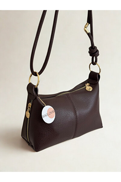 BAGLOVİS Daily Stylish Women's Crossbody Shoulder Bag with Knot Detail and Ad...