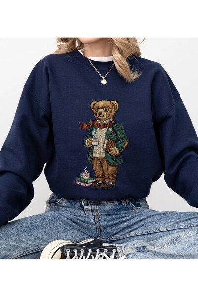 Jose Clothing Teddy Bear Printed Organic Cotton Sweatshirt