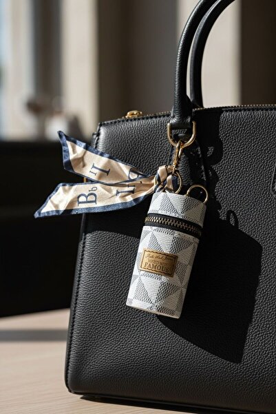 GIG Scarf Detailed Zippered Premium Mini Bag/Wallet Charm Accessory - Multi-P...