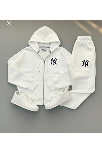 FS CABİN Unisex Ny Baskılı Eşofman Takımı|Hoodie Seti-Hırka Eşofmanaltı |Jogg...